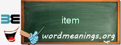 WordMeaning blackboard for item